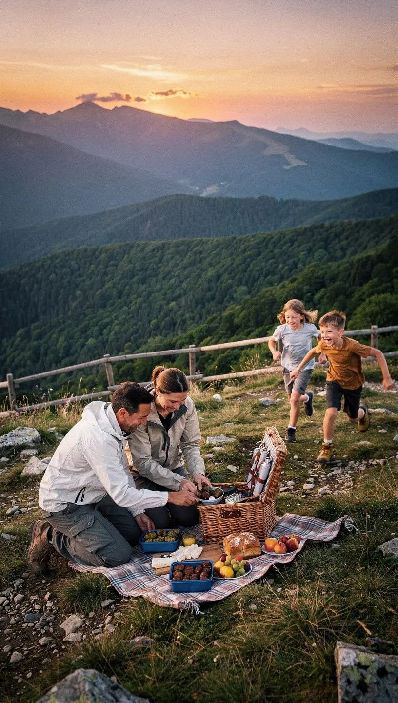Persoane cu mobilitate redusă explorând un oraș istoric românesc, admirând arhitectura.